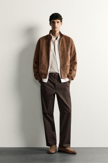 Zara REGULAR FIT CHINO PANTS - Brown