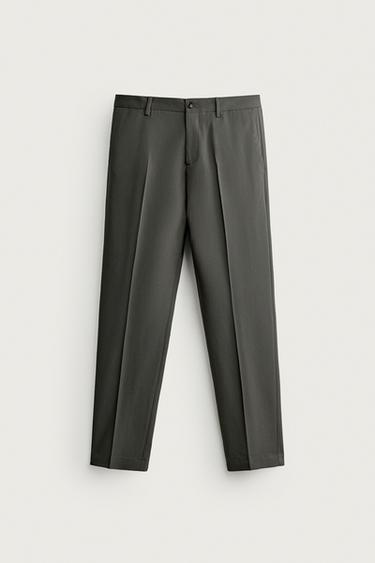 PANTALON DE COSTUME CONFORT - Vert de Zara