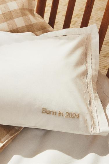 CHILDREN'S PILLOWCASE WITH TURN-OVER DETAIL - Oyster-white by Zara - Image 6