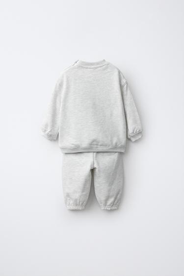 BEAR SWEATSHIRT AND PANTS SET — Gray marl 2