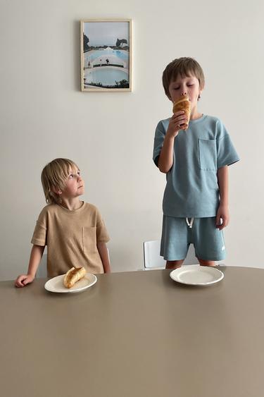 AGES 2-6/PLAIN EMBOSSED PYJAMAS - Caramel by Zara