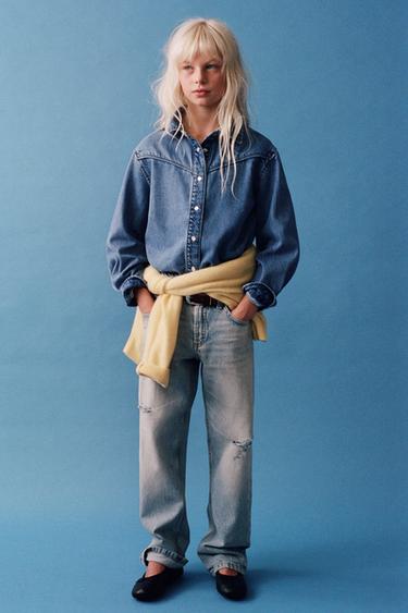 STITCHED DENIM SHIRT — Blue 2