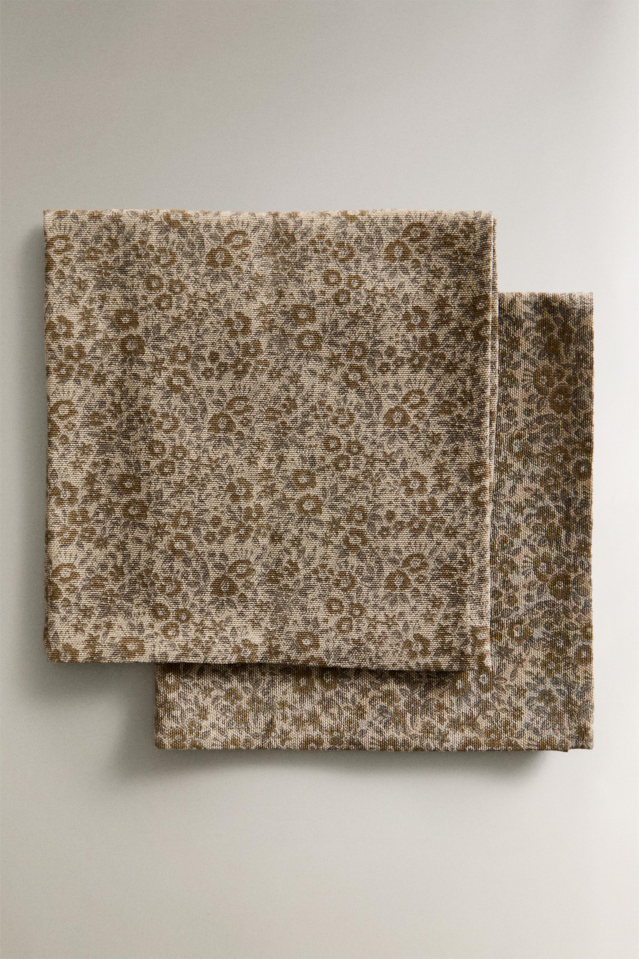 SERVIETTE DE TABLE IMPRIMÉ MINI FLEURS (LOT DE 2)