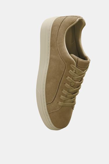 LEATHER TRAINERS - Beige by Zara - Image 0