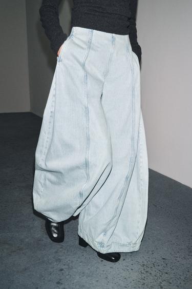 JEANS ZW COLLECTION HIGH-WAIST BALLOON - Light blue by Zara - Image 4