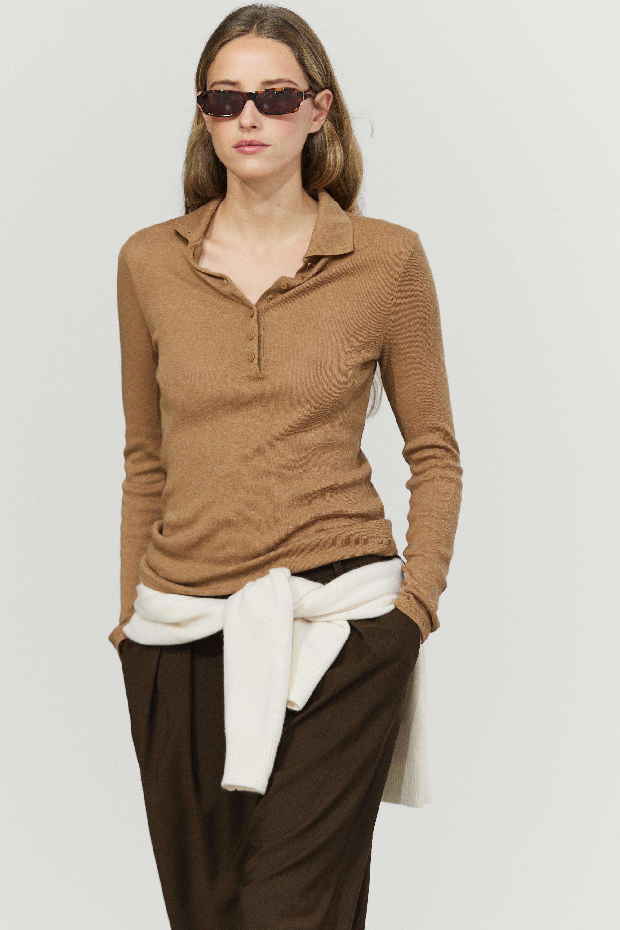Long sleeve mock neck T-shirt