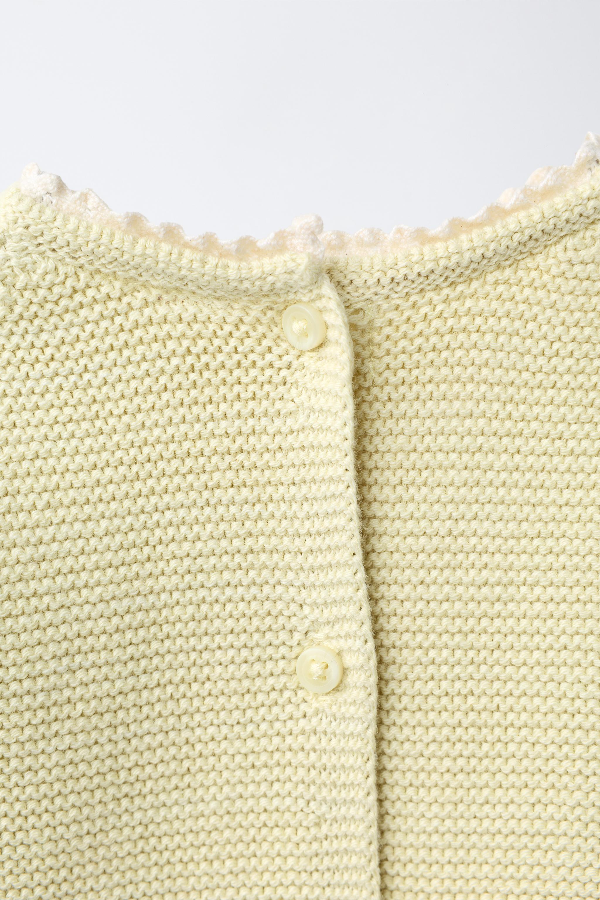 Детские свитеры Zara FLORAL EMBROIDERY LACE KNIT JUMPER — фото 4