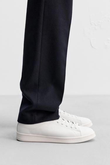 Zara LEATHER SNEAKERS - White - Image 0