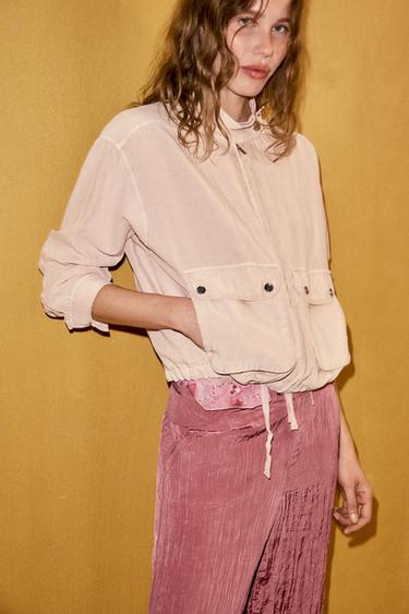 WASHED EFFECT JACKET WITH POCKETS - Pale pink by Zara - Image 2