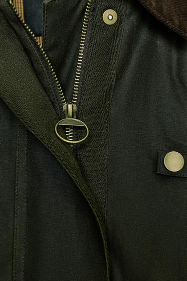 ZW COLLECTION CONTRAST COLLAR WAXED JACKET - Khaki by Zara - Image 11