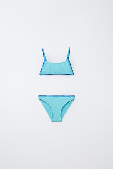 6-14 РОКІВ / БІКІНІ З БЛИСКІТКАМИ - Світло-синій Zara - Зображення 0