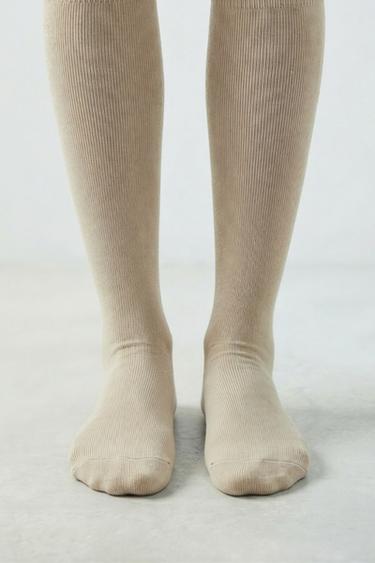 2-PACK OF PLAIN TIGHTS - Sand by Zara