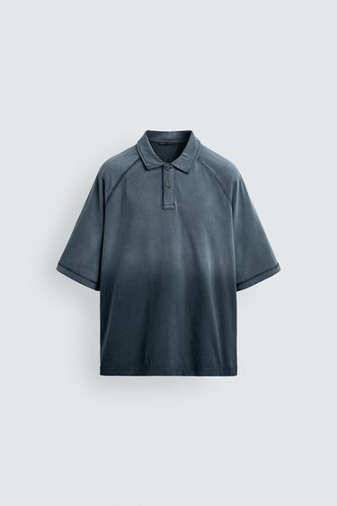 WASHED RELAXED FIT POLO SHIRT - Blue by Zara