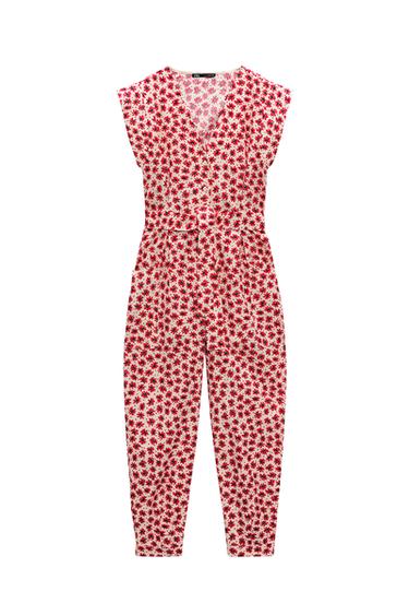 PRINTED JUMPSUIT WITH BELT