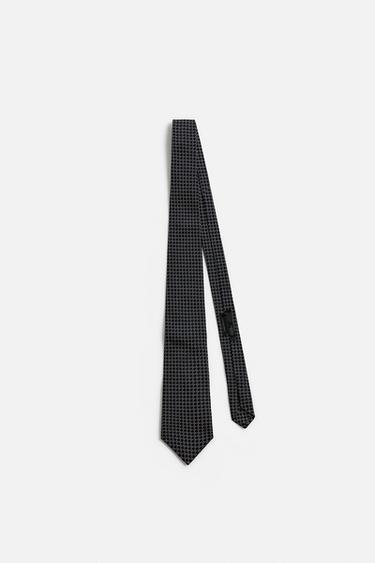 CRAVATE JACQUARD 100 % SOIE - Bleu marine de Zara - Image 2