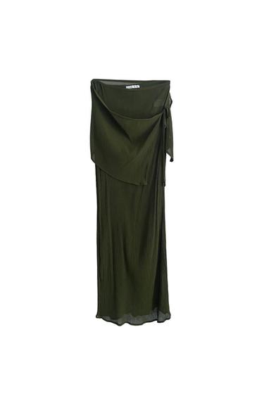 ZARA CRINKLE WRAP LONG SKIRT