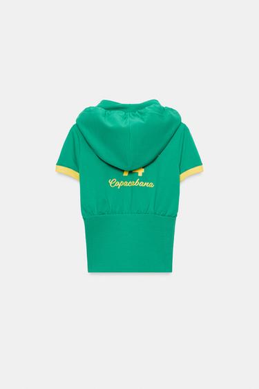 TOP À CAPUCHE ZIPPÉ - Vert de Zara - Image 6