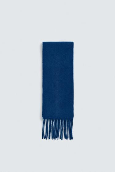 NARROW FRINGED SCARF - Bluish by Zara