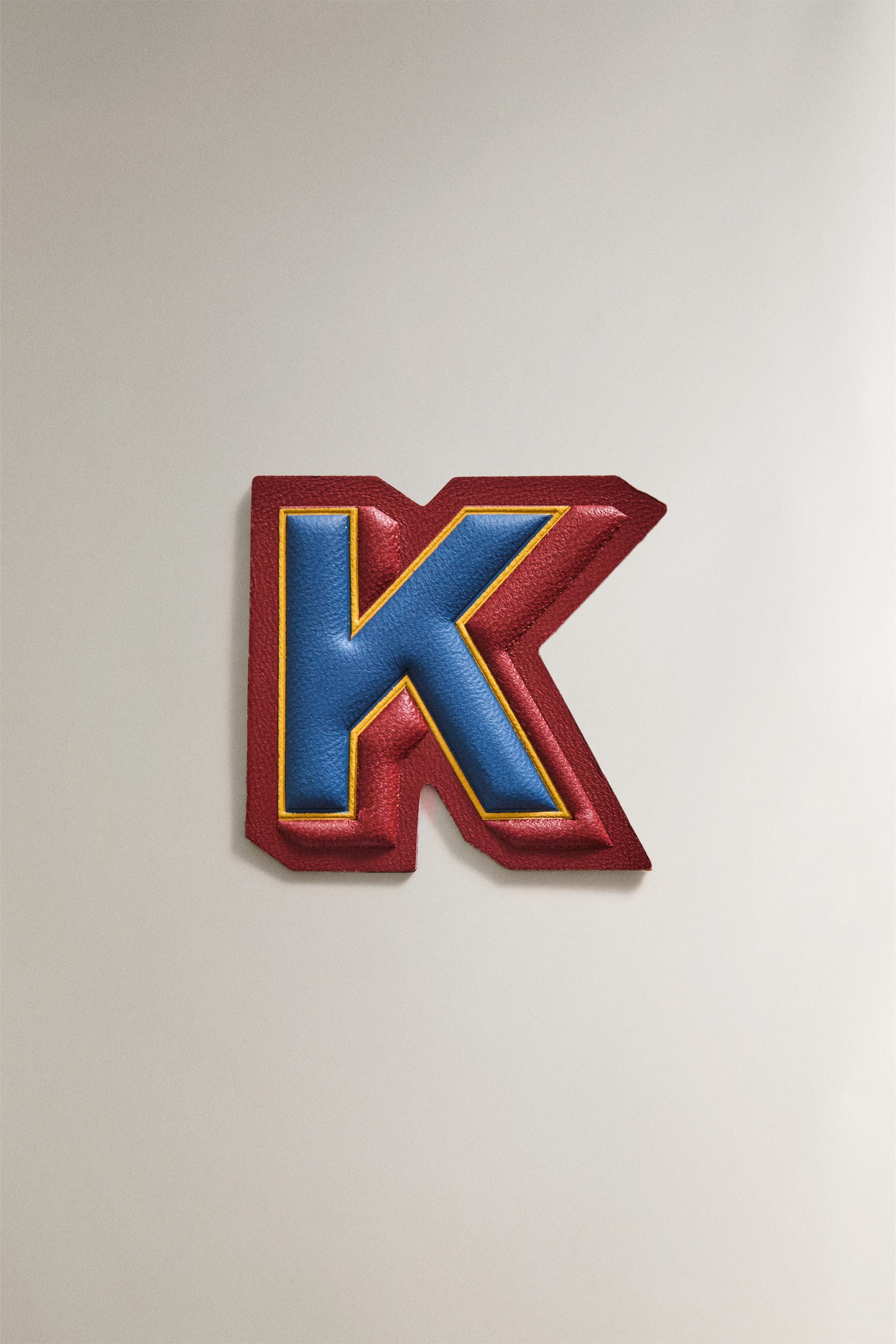 LEATHER LETTER K PATCH
