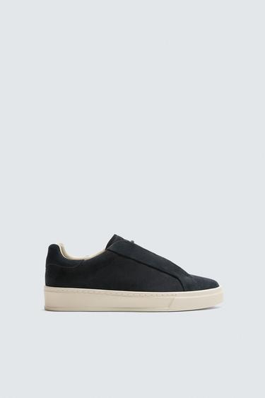 LEATHER TRAINERS - Blue by Zara