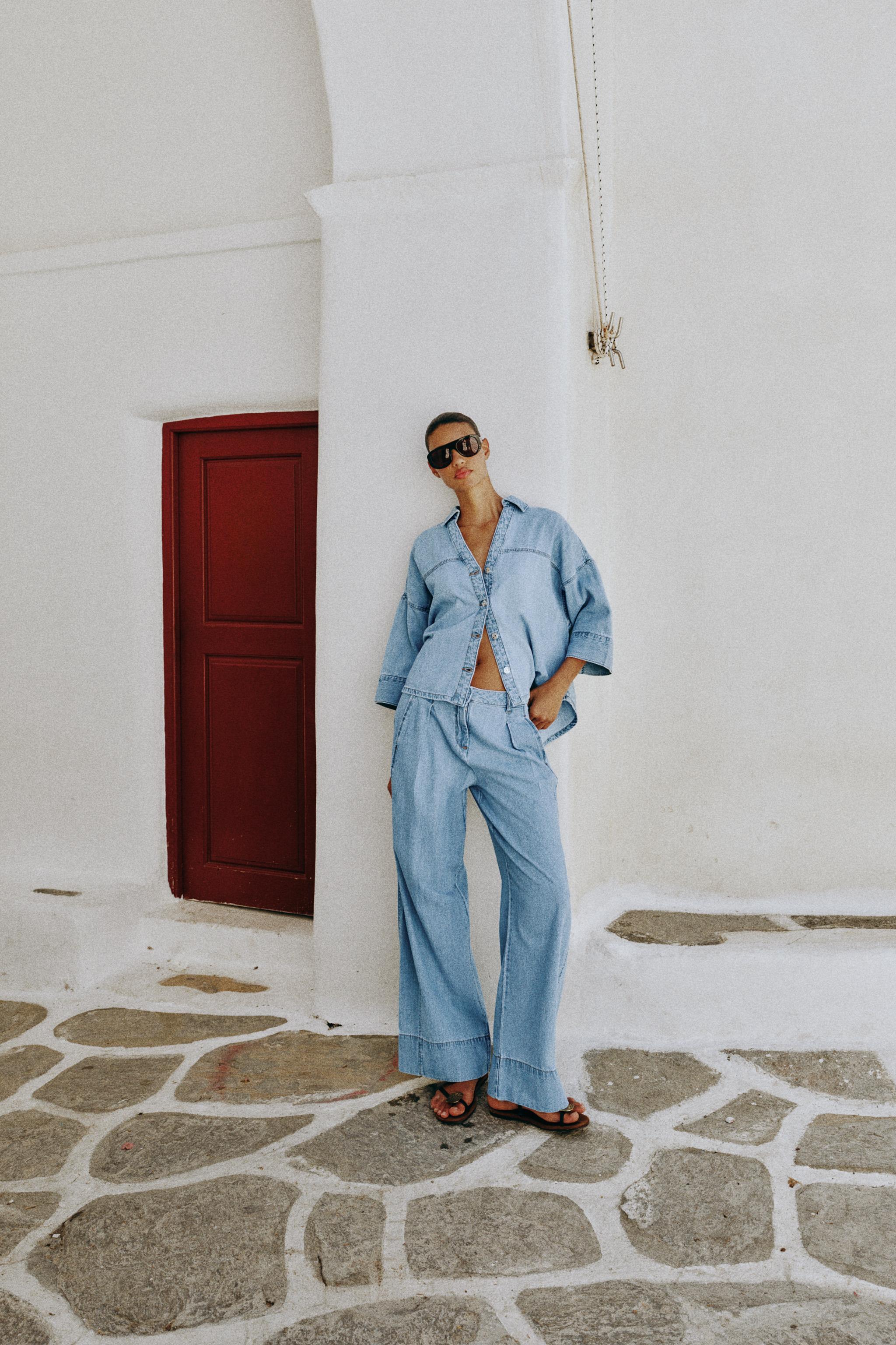 Zara Z1975 Geniş Paça Yüksek Bel Pensli Jean