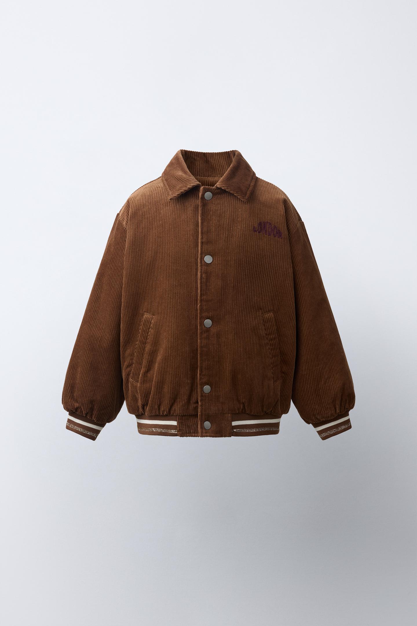 Детская куртка Zara Bomber with Detachable Hood, цвет: Коричневый — фото 2