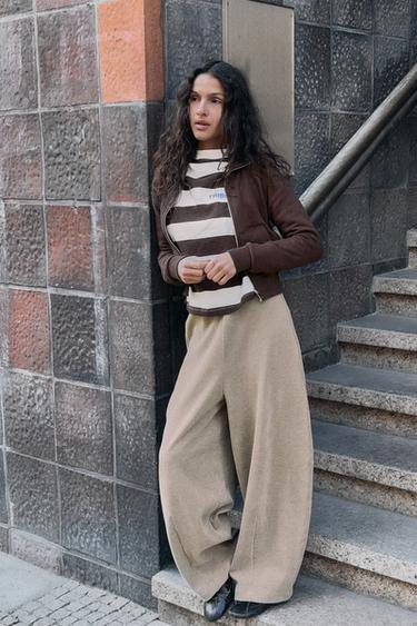 BALLOON CORDUROY TROUSERS - Beige by Zara - Image 1