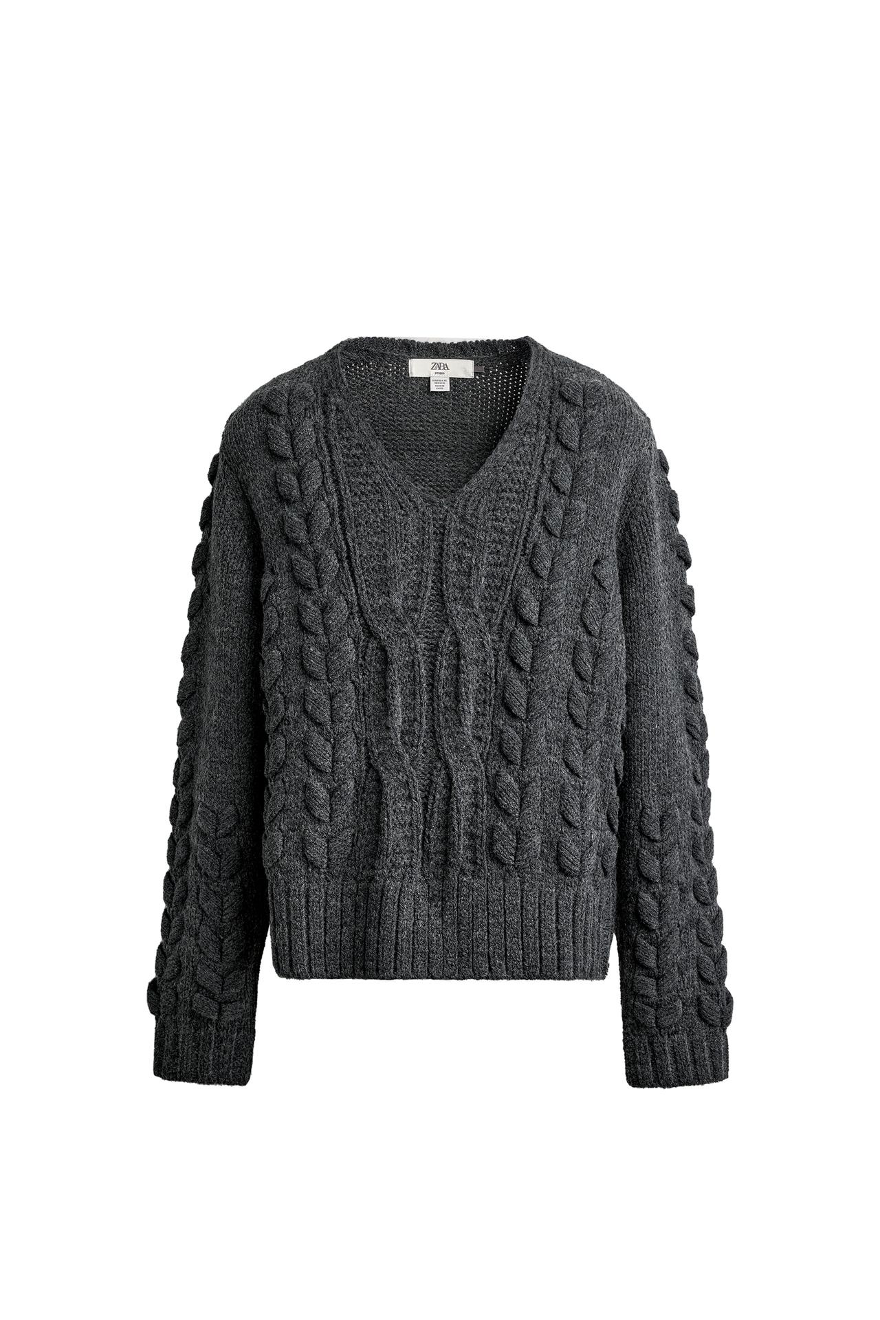 CROPPED FIT CABLE-KNIT JUMPER
