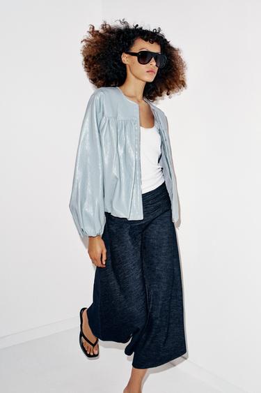 БАЛОН ЈАКНА ОД ВЕШТАЧКА КОЖА - Небесносина од Zara