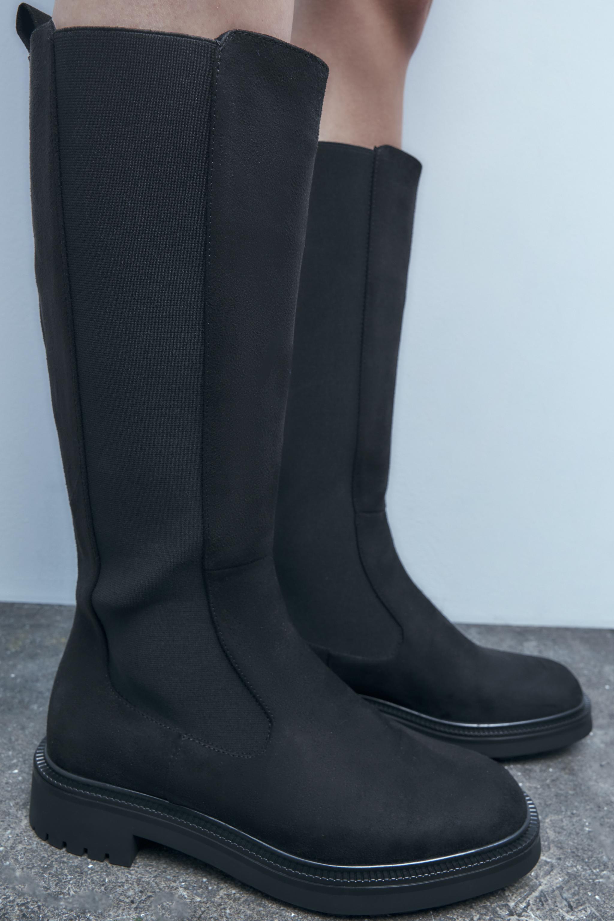 Zara hotsell elastic boots