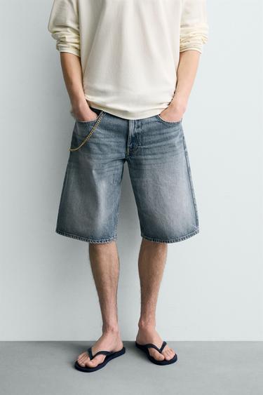 BERMUDA DENIM BAGGY FIT - Azul medio de Zara