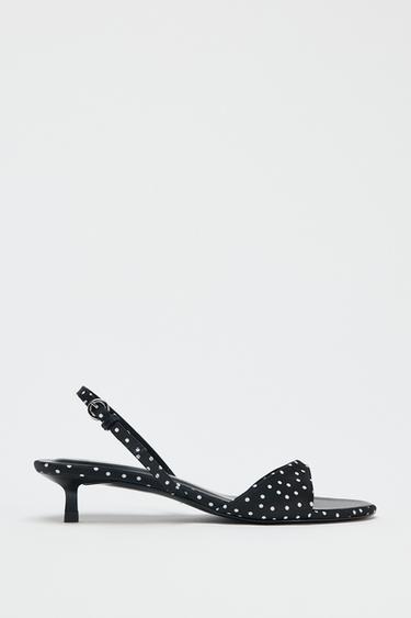 POLKA DOT HIGH-HEEL SANDALS - Black by Zara