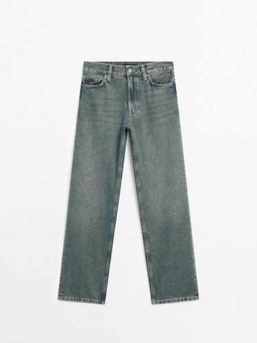 Zara Straight fit high-waist jeans - Aquamarine - Image 0