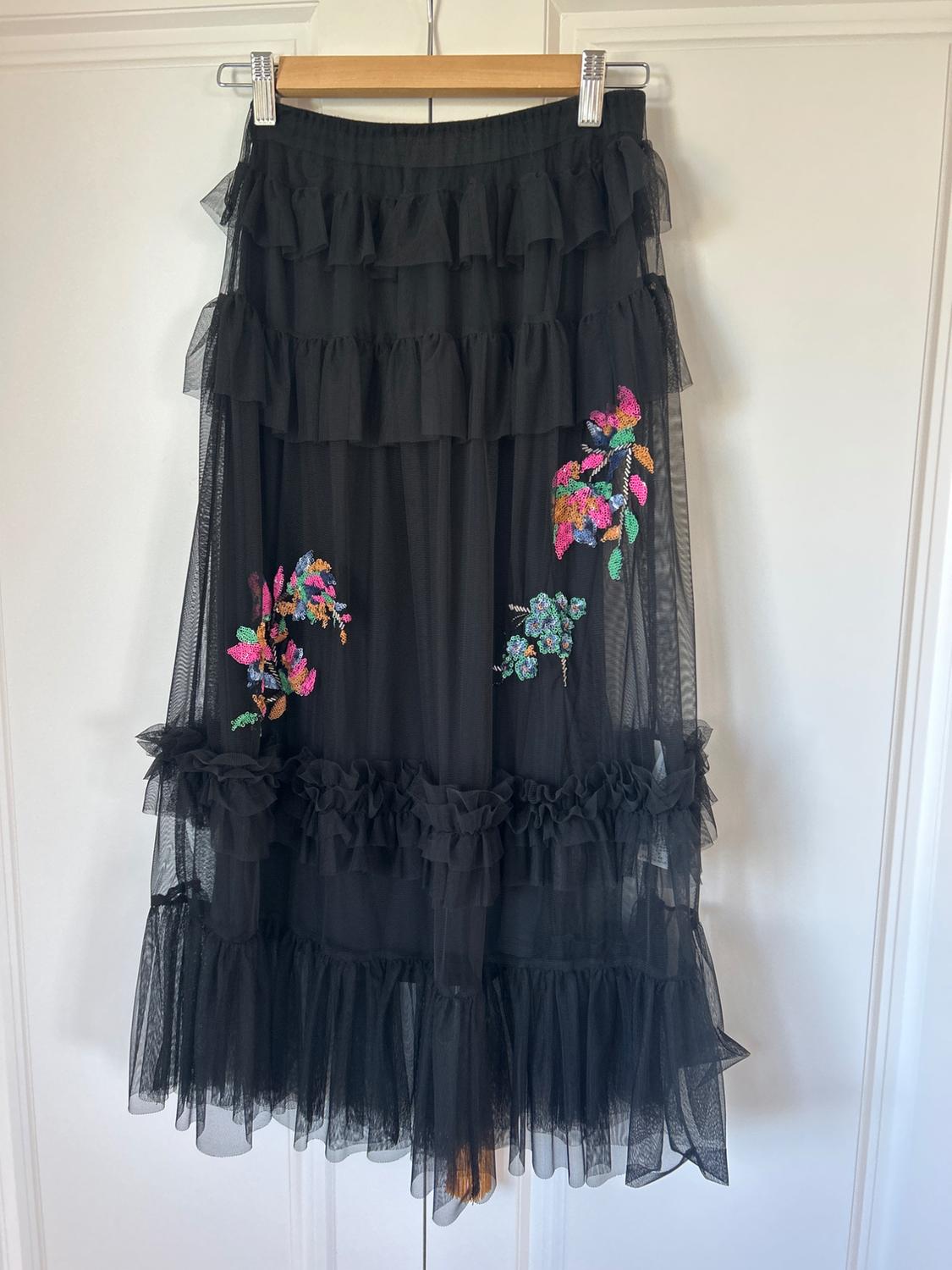 EMBROIDERED TULLE SKIRT