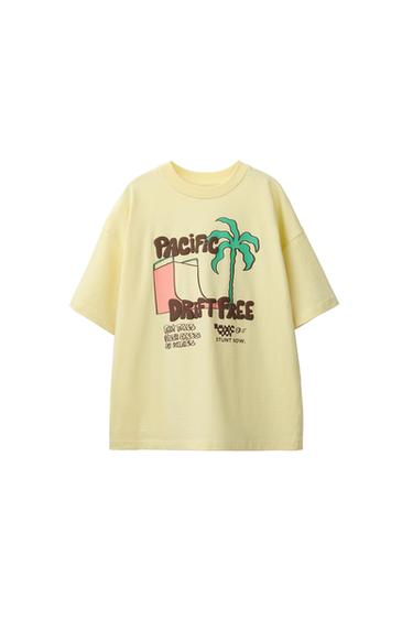 CAMISETA ESTAMPADO RELIEVE - Amarillo de Zara