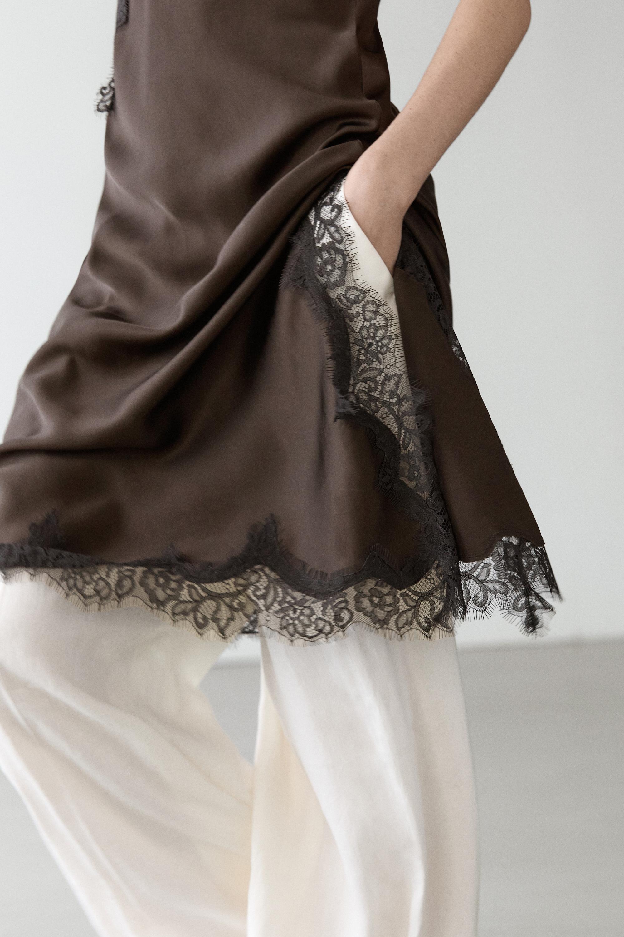 Camisole dress with lace detail
