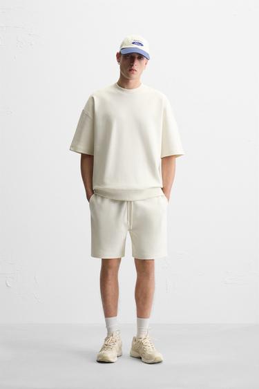 INTERLOCK TEXTURED SWEATSHIRT - Oyster-white by Zara