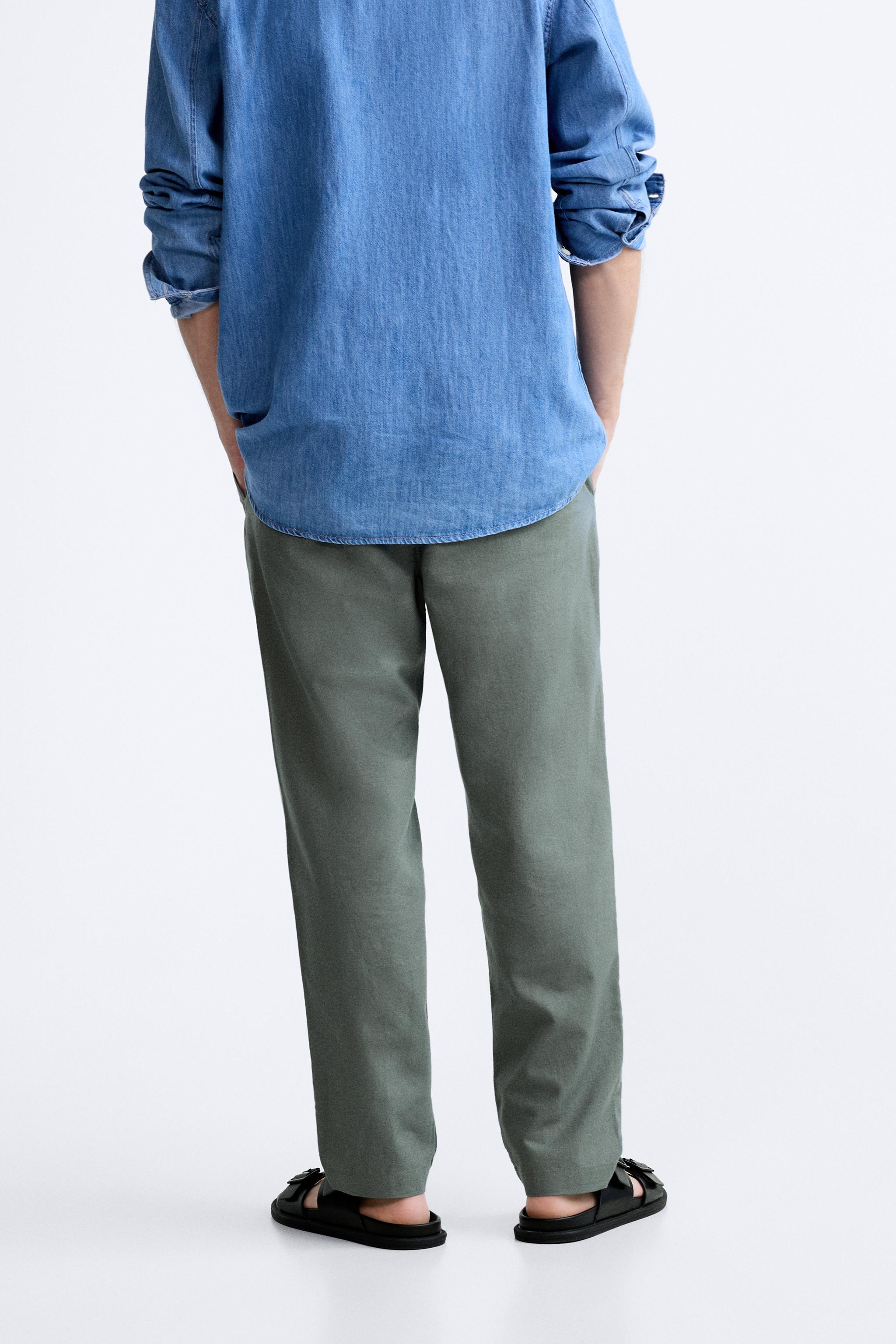 Zara mens discount linen trousers