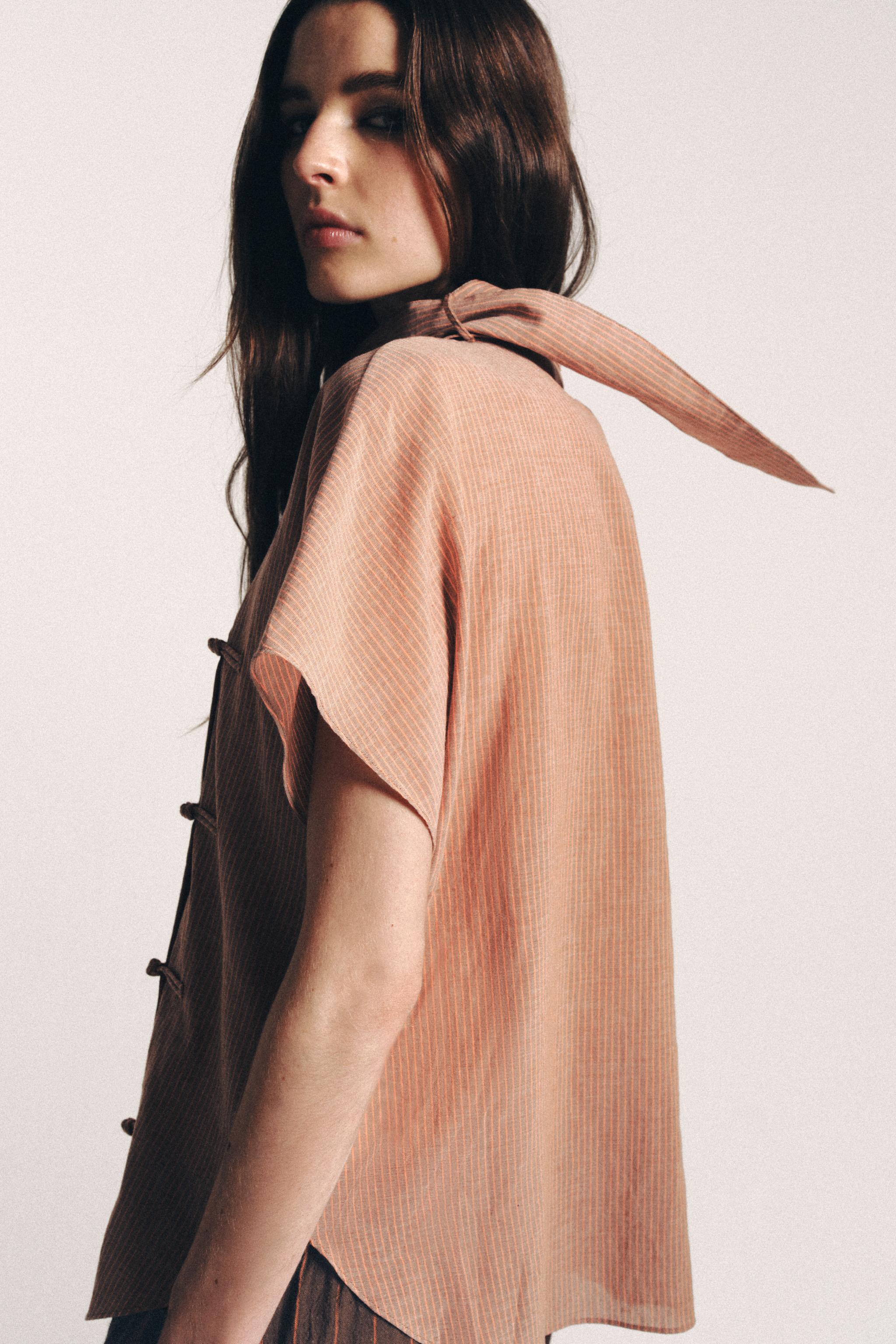 Женские рубашки Zara FROG FASTENING SHIRT ZW COLLECTION — фото 3