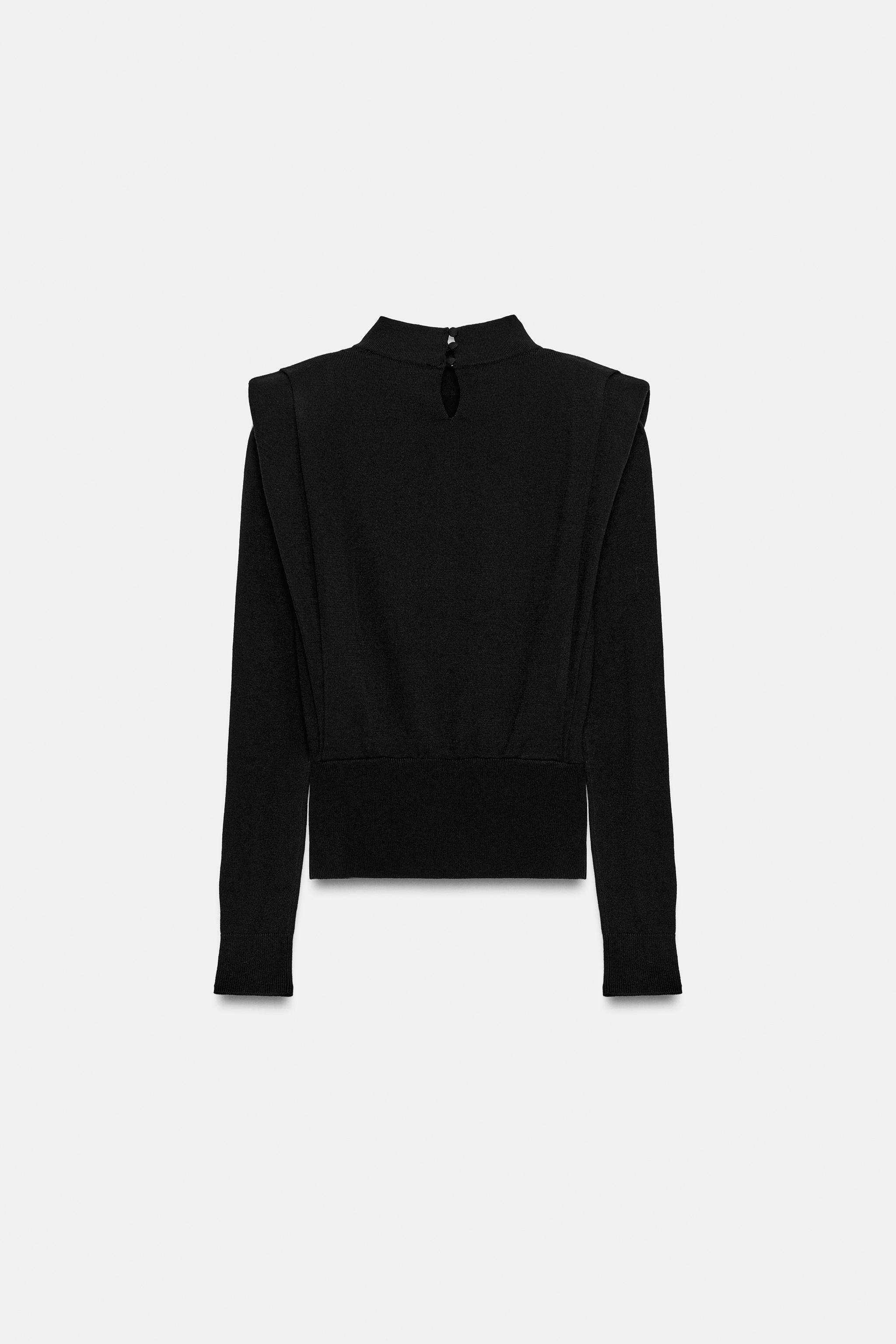 SHOULDER PAD KNIT SWEATER