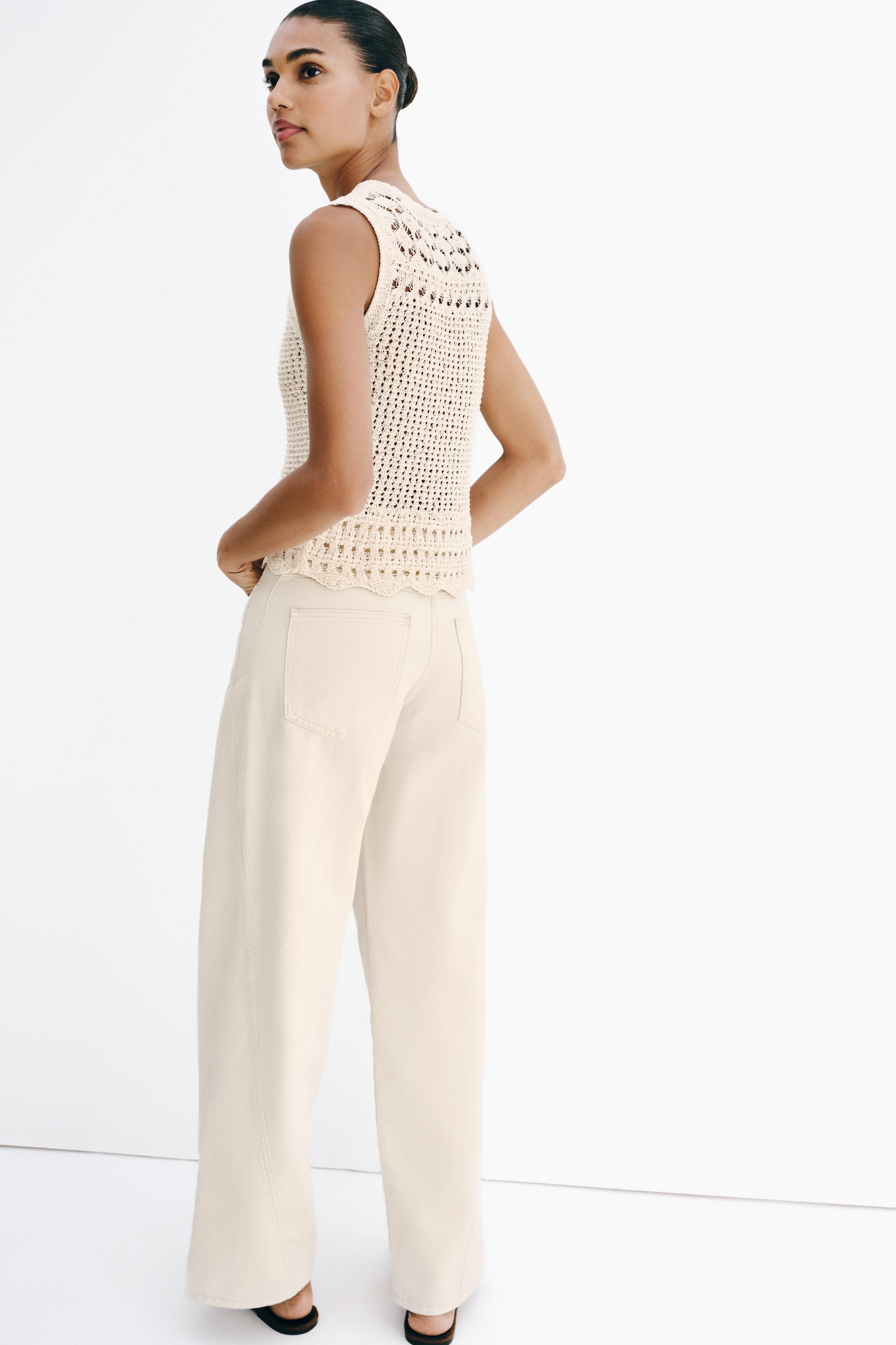 Женские свитеры Zara POINTELLE KNIT TOP — фото 6