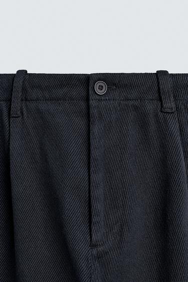REGULAR FIT TWILL TROUSERS - Navy blue by Zara - Image 8