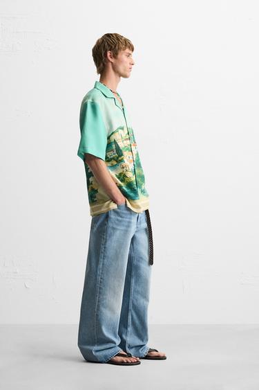 LANDSCAPE PRINT SHIRT - Green by Zara - Image 3