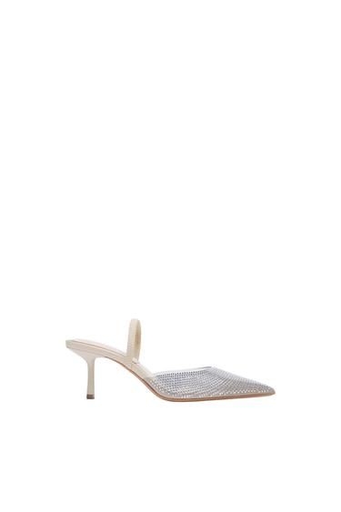 SHIMMERY MID-HEEL SLINGBACK SHOES