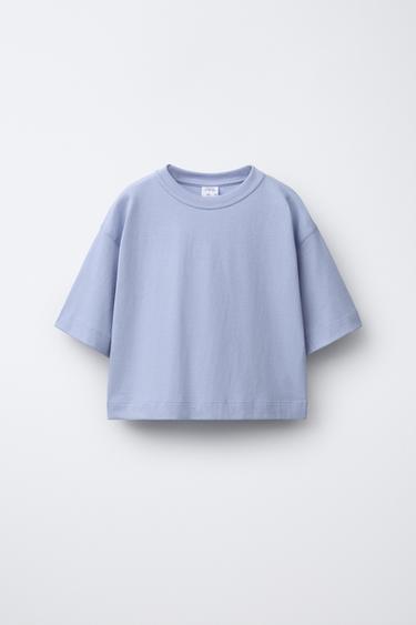 Zara HEAVY WEIGHT T-SHIRT - Blue
