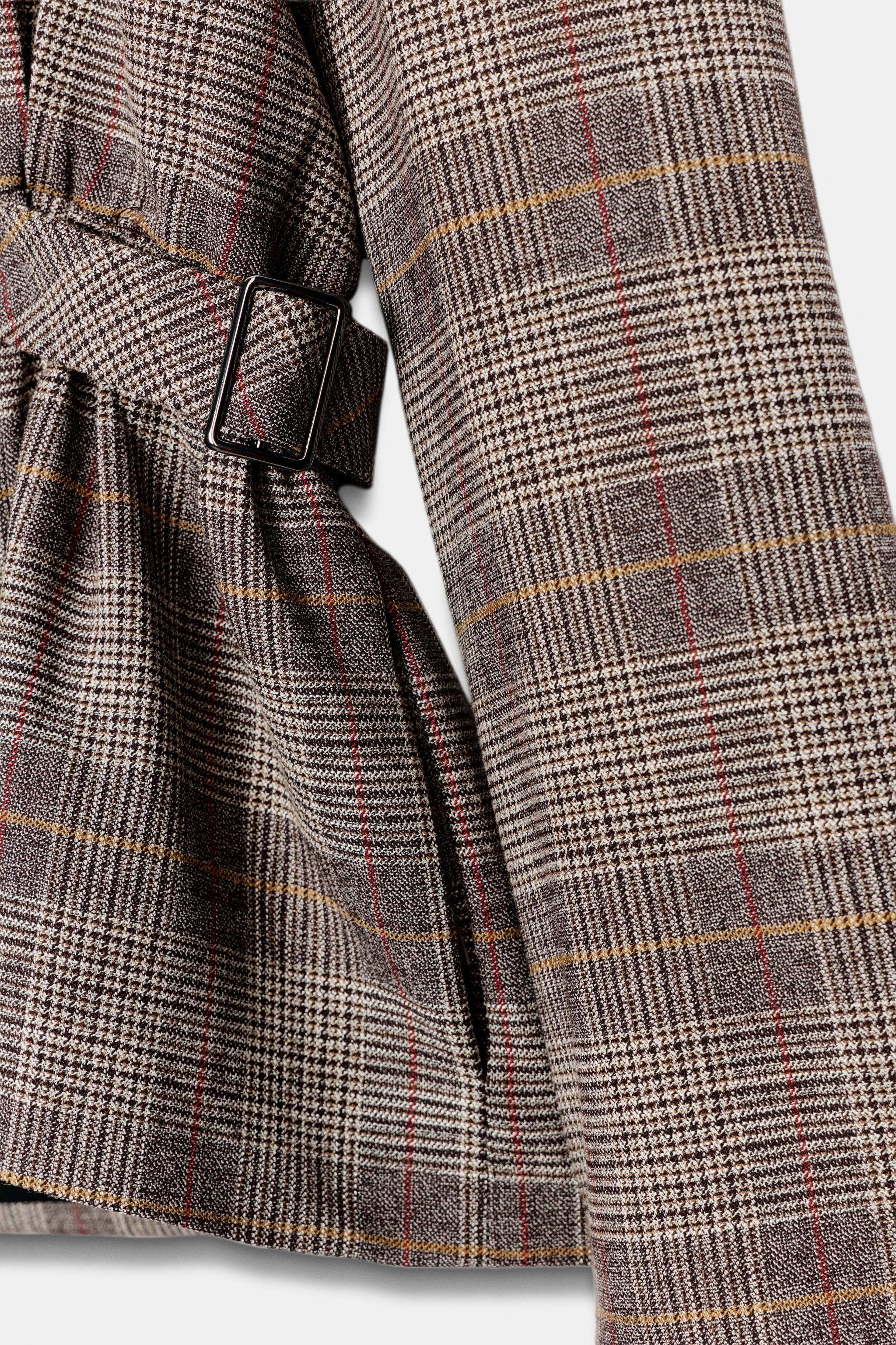 VESTE À CARREAUX AVEC PASSANTS ZW COLLECTION