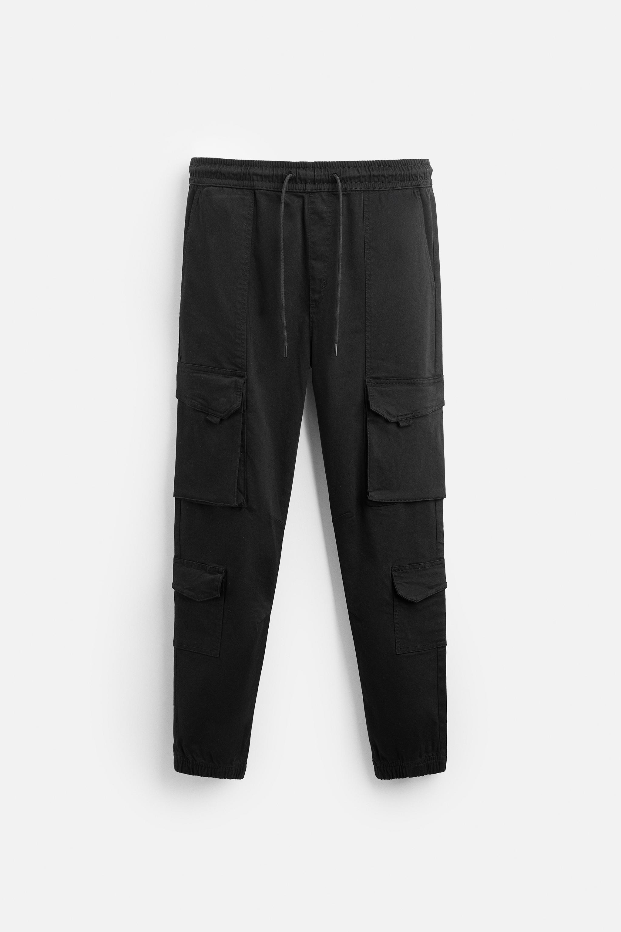Pantalon Cargo Largo Hombre Pantalón Cargo Zara Hombre Negro Con