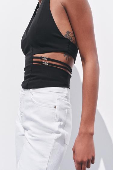 CUT-OUT HALTER TOP - Black by Zara - Image 5
