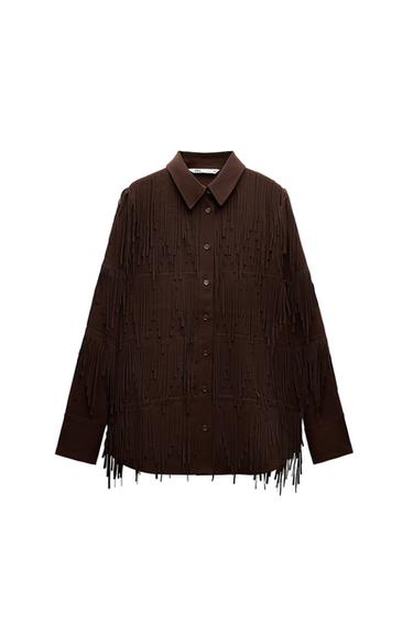 ZW COLLECTION MAXI FRINGE SHIRT