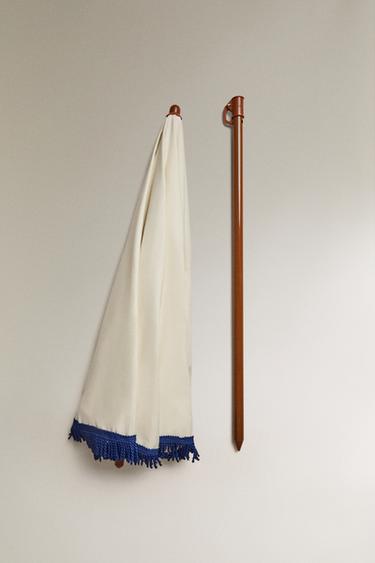 BEACH UMBRELLA WITH FRINGING - Multicoloured Zara